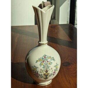 Lenox 1960s Rare Vase 24K Gold Stamp Bulbous Bud Bulb Hand Painted Flower G049
